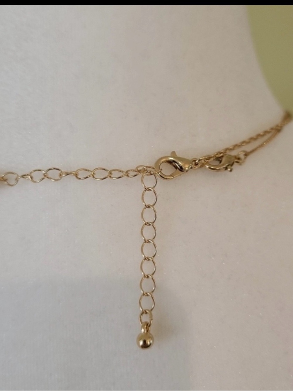 Anthropologie Gold Layered Necklace with Green Beads - Picture 3 of 4